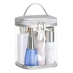 HAOGUAGUA Premium Clear Makeup Bag with Inner Pocket, Transparent Cosmetic Pouch for Travel or Everyday Use, Waterproof Beach Bag for Sunscreen Skincare (Grey 1pcs)