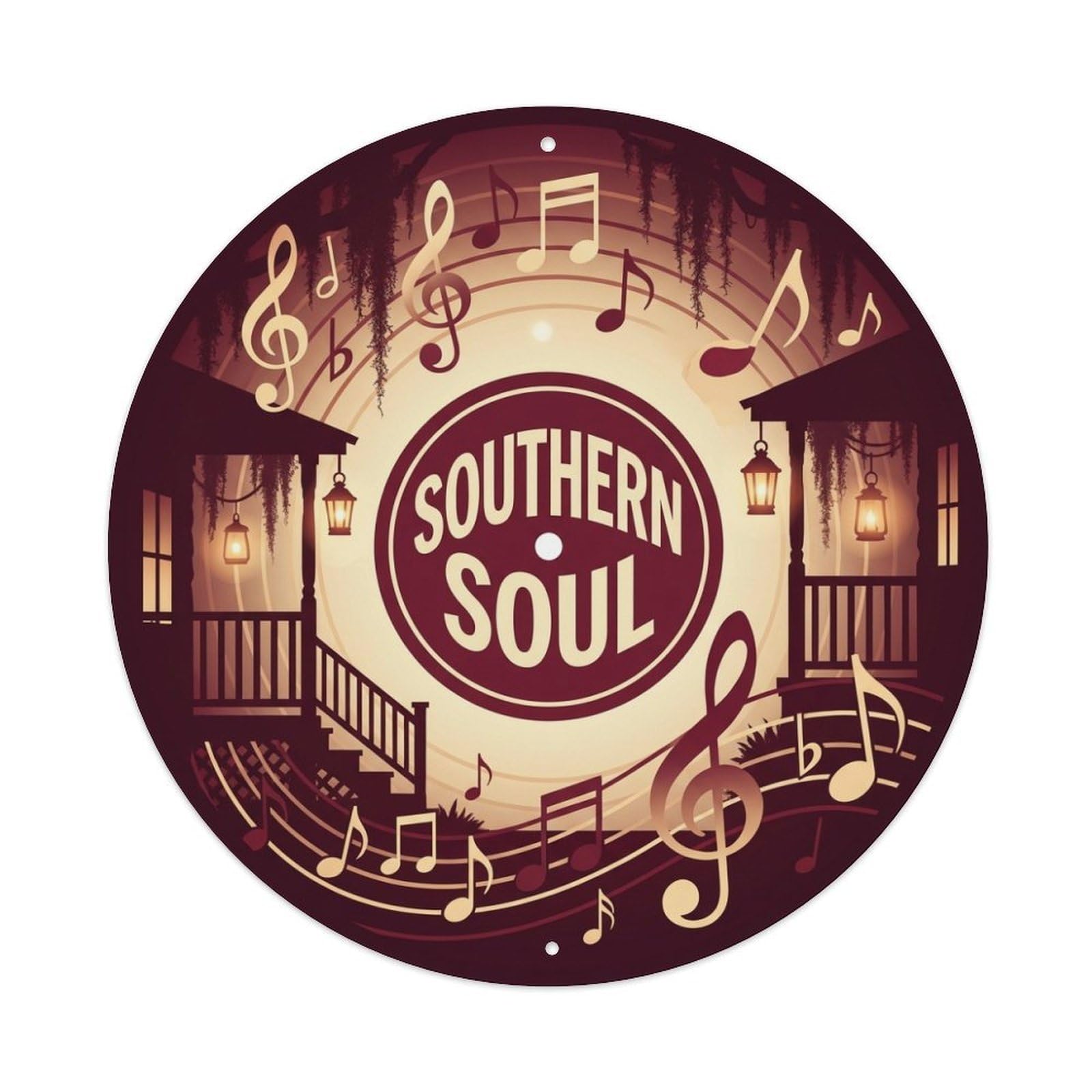 Deep South Vinyl Records Blues Music Cover Metal Tin Sign