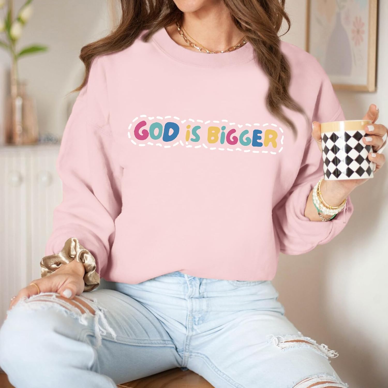 Christian Sweatshirts for Women Jesus God Faith Shirts Inspirational Religious Graphic Hoodie Loose Pullover Tops - Image 4