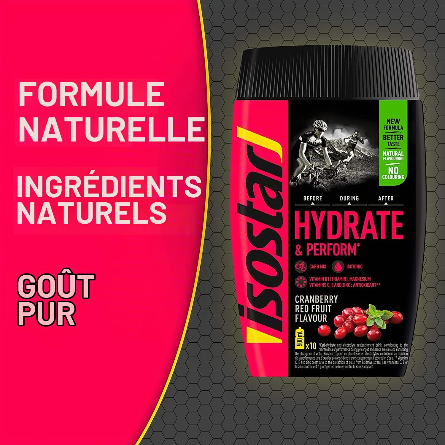 Isostar Hydrate & Perform Iso Drink - De Poudre Boisson Isotonique D'Électrolyte Pour Soutenir La Performance Sportive Orange + Citron Canneberge Pamplemousse , 4X400G