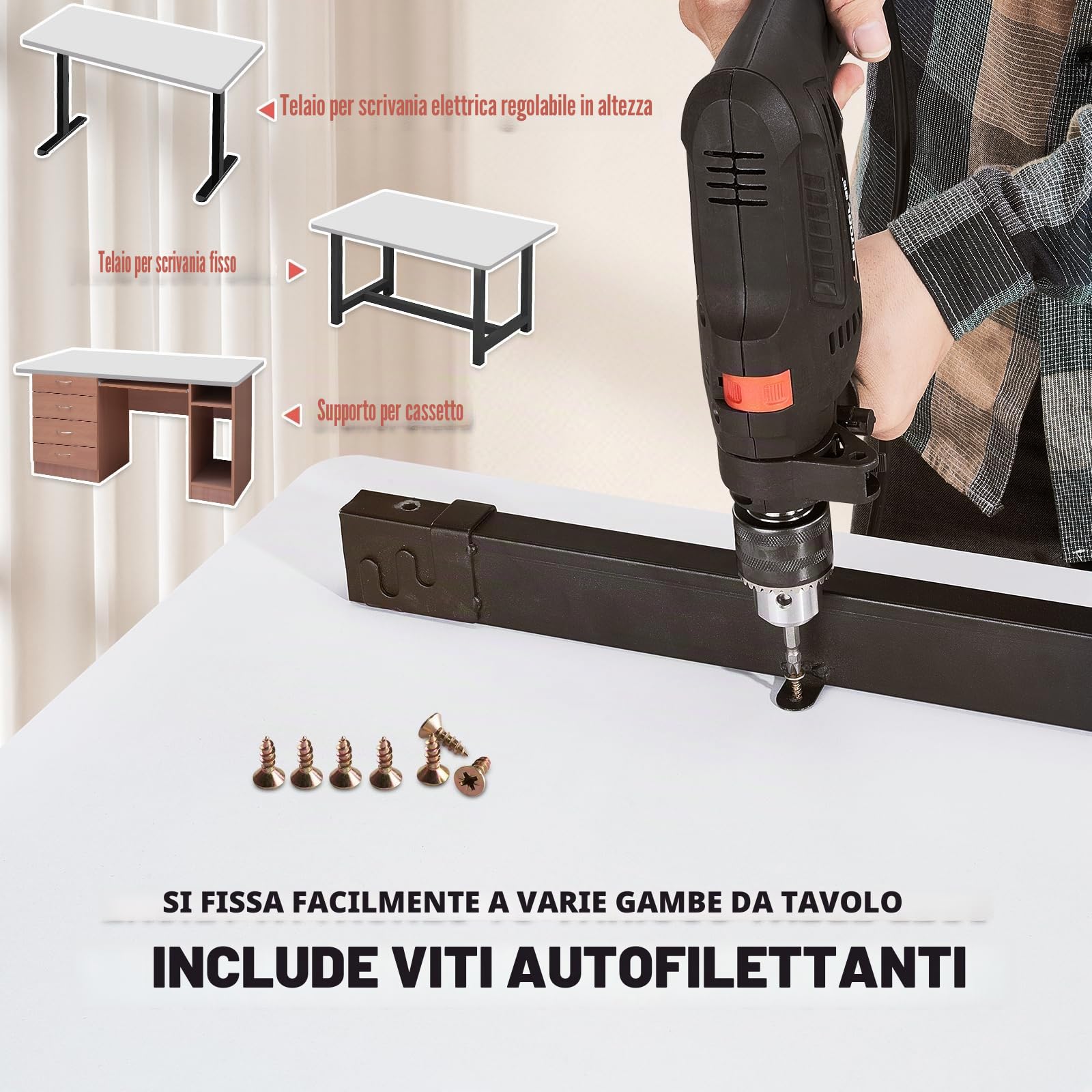 VEVOR Piano Scrivania 139,7x71x2,5 cm Portata max. 100 kg, Piano in Truciolare per Tavolo Scrivania, Piano Tavolo Lavoro Tavolo da Pranzo, Pannello per Tavolo Banco di Lavoro in Legno Truciolare