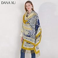 Vista 129 de DANA XU Manta de pashmina extragrande 100% de lana merina, bufanda de viaje, bufanda de cachemira para mujer, otoño e invierno, chal de gran