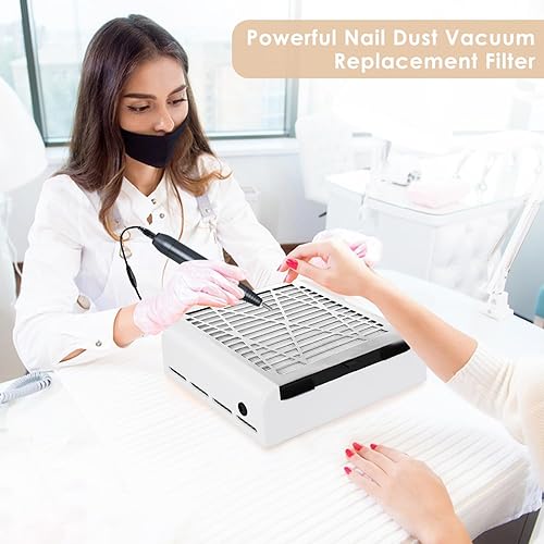 Miniatura 2 de CoFashion Colector de polvo de uñas para eliminar el polvo de uñas, colector de polvo acrílico de uñas, potente colector de plumero de uñas, filtro
