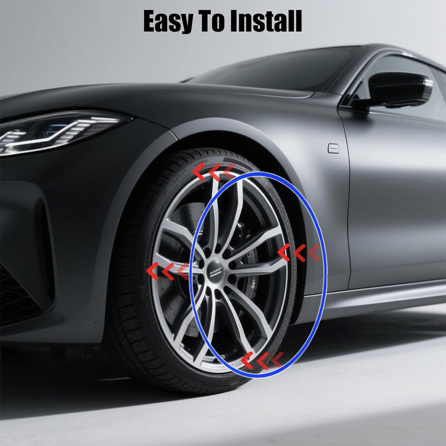 Rim Protector for Car Wheels - Set of 4 Automotive Alloy Wheel Rim Edge Protectors - Suitable for All Vehicles, Including Tesla Model Y Rim Protector - Durable Wheel Hub Accessories(Blue, 20Inch)