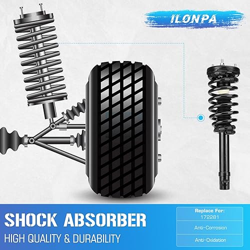 Miniatura 6 de Conjunto completo de muelles helicoidales de puntales delanteros para Hyundai Azera 2006-2011, amortiguadores Hyundai Sonata 2006-2010 172281