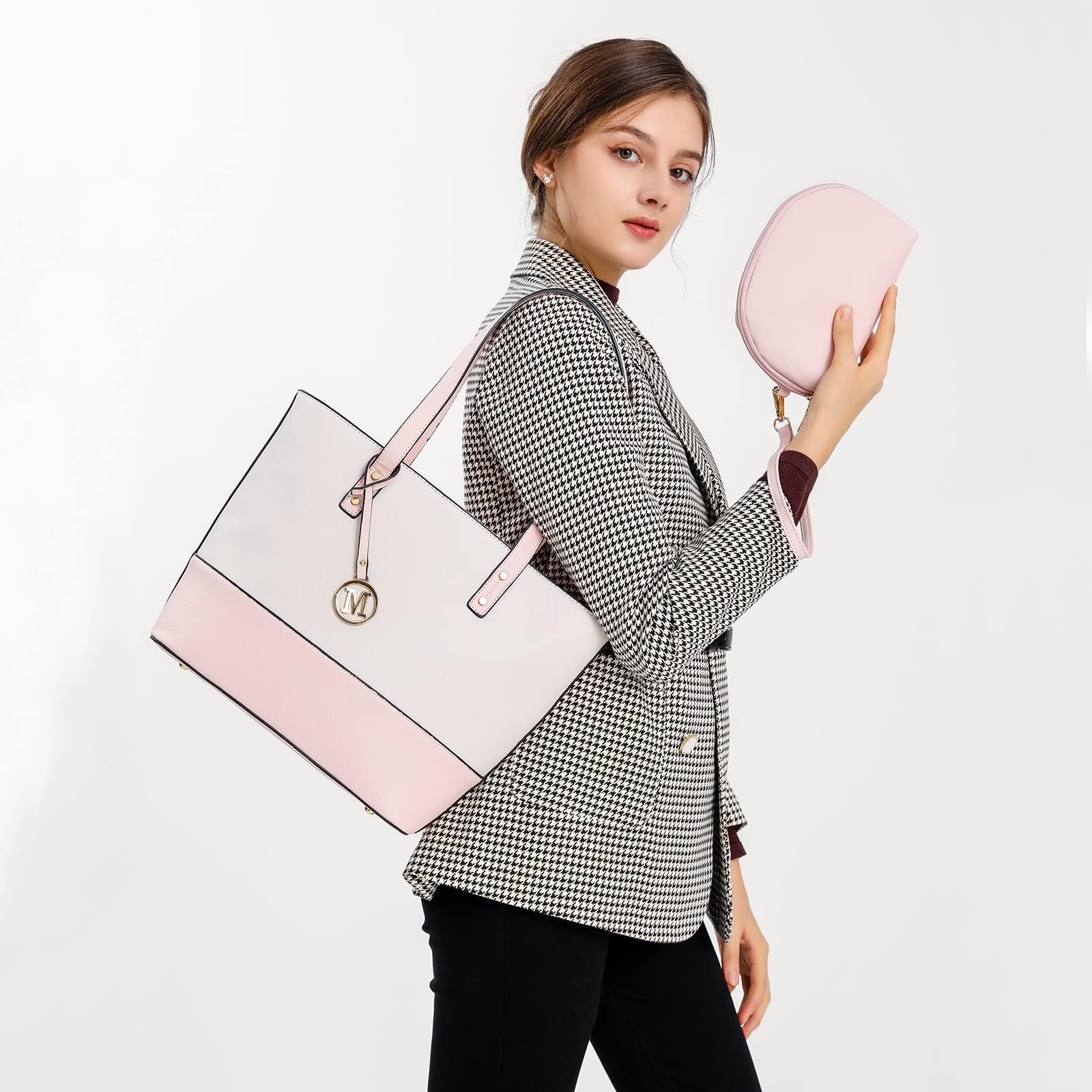 Miss Lulu Bolso Mujer Grande - Bandolera Combo - Con Gran Capacidad y Material Resistente - Perfecto para el Dia a Dia en la Universidad y Actividades Cotidianas