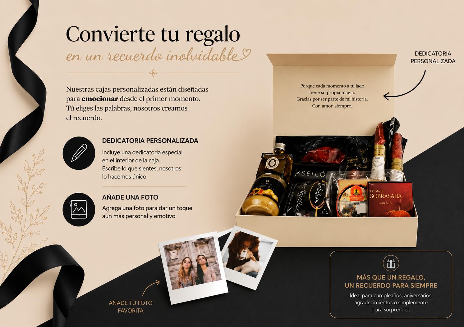DON GOURMET, Cesta Gourmet para Regalar, Personalizable, Queso curado, jamón ibérico, chorizo ibérico, lote embutidos ibéricos, aceite de oliva, pack ibéricos, Regalo Profesor. (CESTA 6)