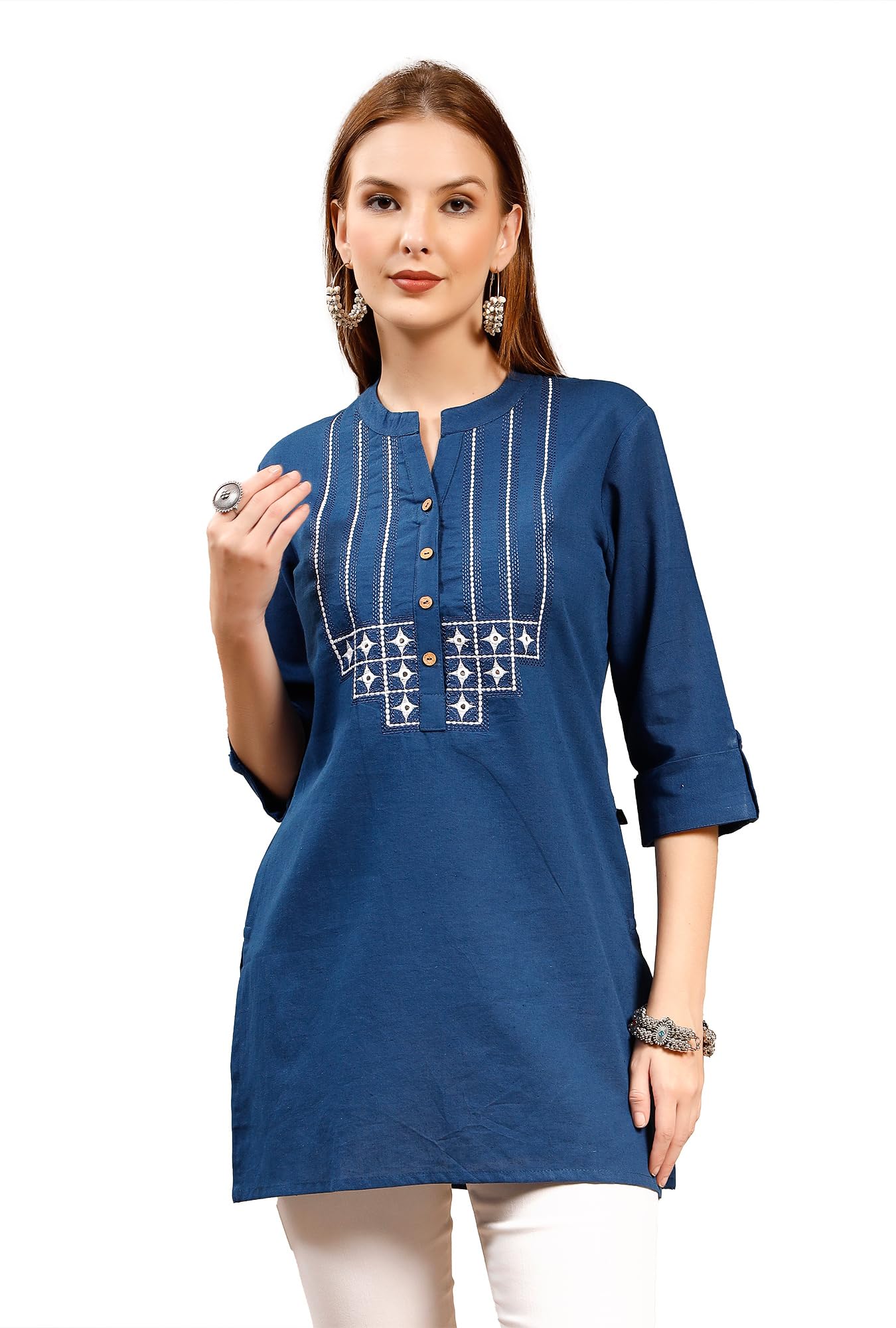 Pepe Jeans Women's Cotton Straight Fit Straight Kurti in neutral