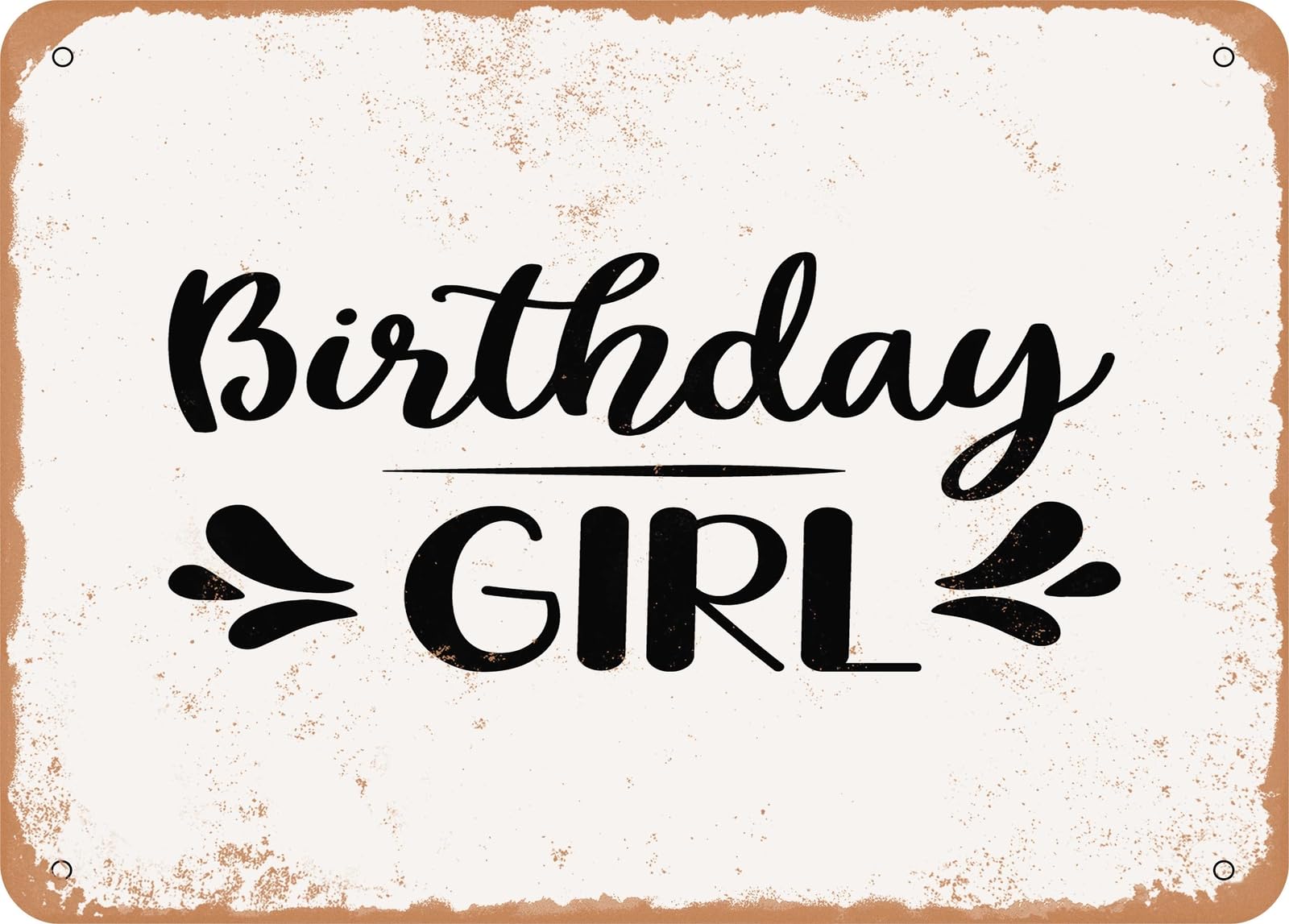Miaomansenstore Girls Metal Sign - Birthday - 2 - Vintage Look Sign Home Decor