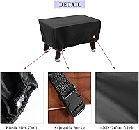 Vista 6 de Funda para mesa de futbolín, funda impermeable para mesa de fútbol, para interiores y exteriores, 57 pulgadas de largo x 45 pulgadas de ancho x 30