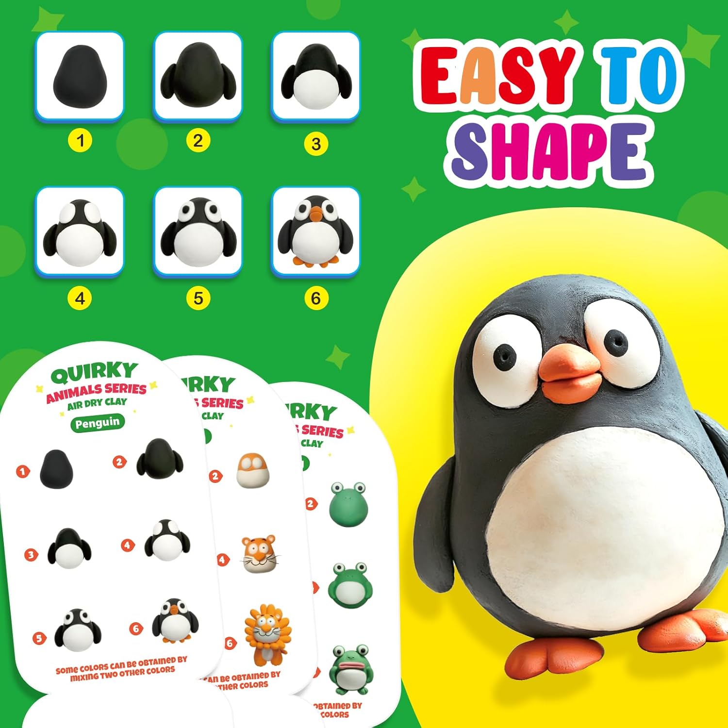 Kasfalci Air Dry Clay Kits for Kids, Arts and Crafts for Kids Ages 8-12, DIY 12 Animals Magic molding Clay Set with Sculpting Tools & Magnets, Modeling Toys for Boys & Girls Ages 4 5 6 7 8+ Years Old