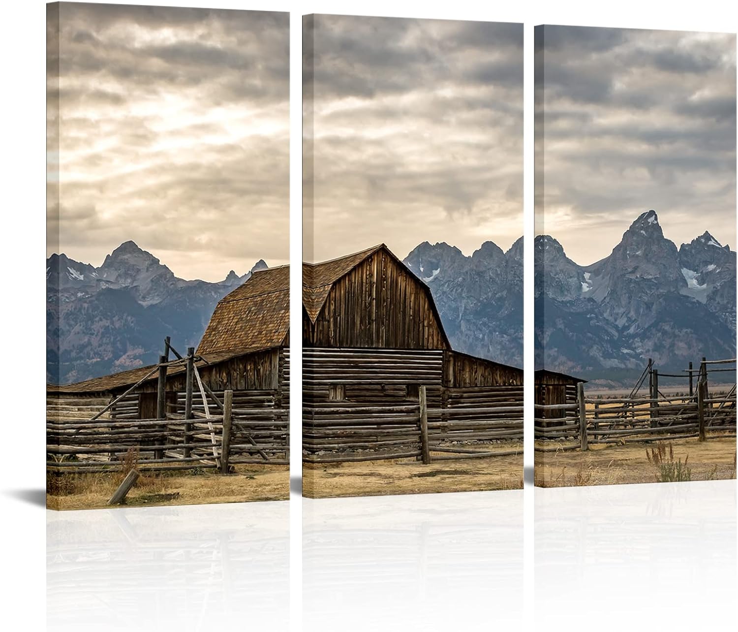 HOMEOART Country Wall Decor Farmhouse Landscape Canvas Wall