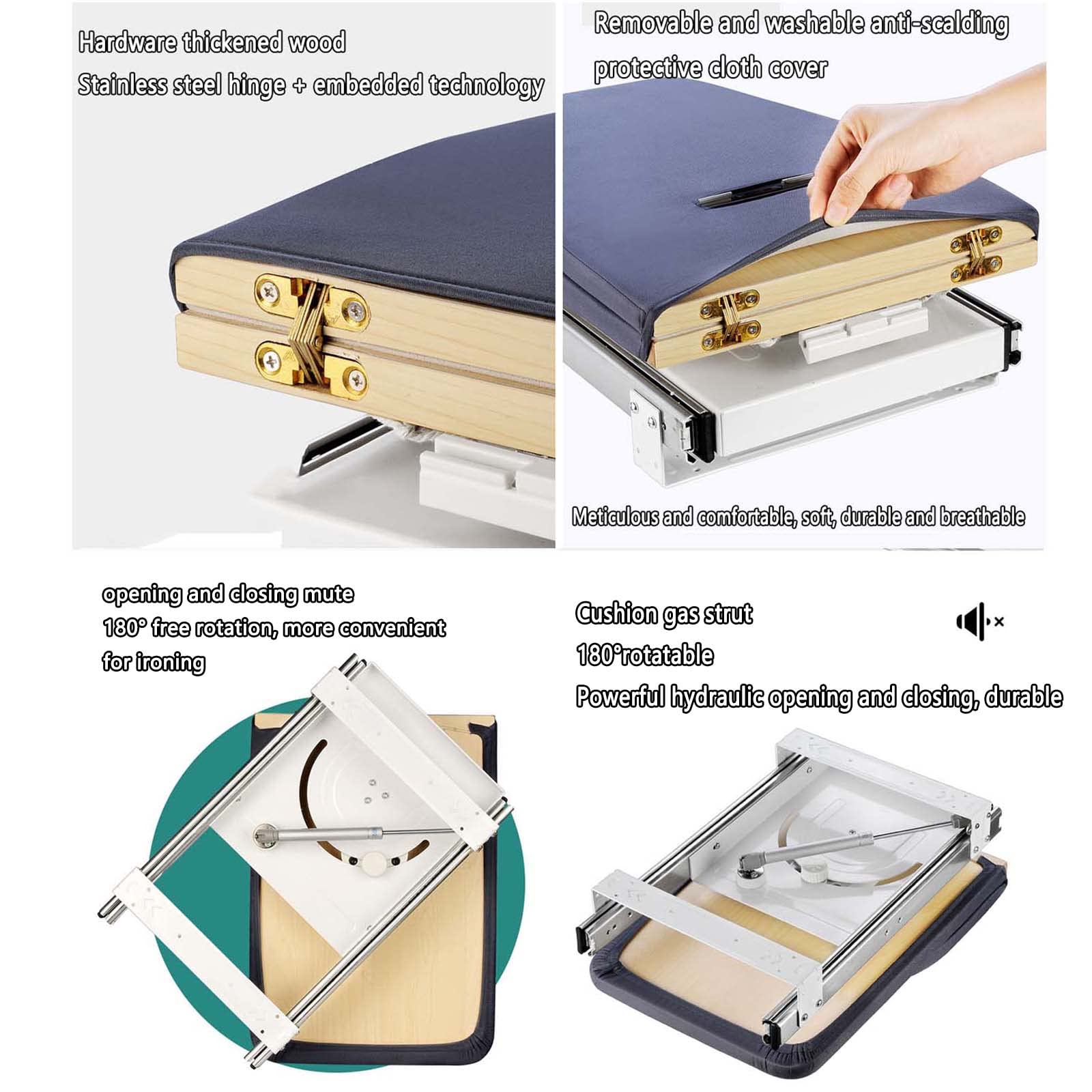 Tabla De Planchar para Centro De Planchado Mini Estante De Planchado Oculto En El Armario Plegable del Armario Doméstico Hogar (Yellow,81x31cm)