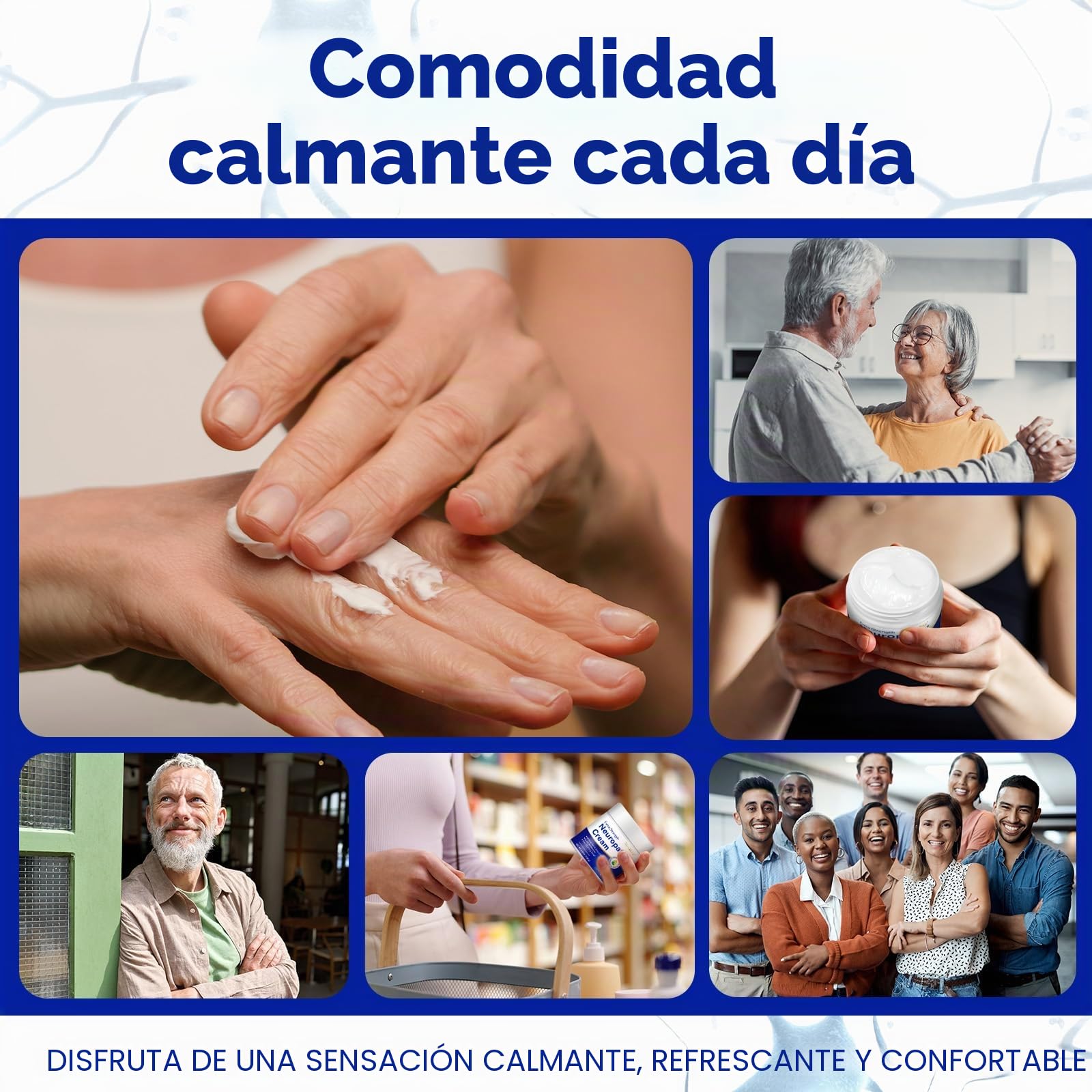 Crema para Neuropatía 120g, Alivio Rápido del Dolor Nervioso, Reduce Hormigueo y Entumecimiento, Fórmula Natural con Árnica, Aloe Vera y Vitamina B6, Hidratante No Grasa, para Pies, Manos y Piernas