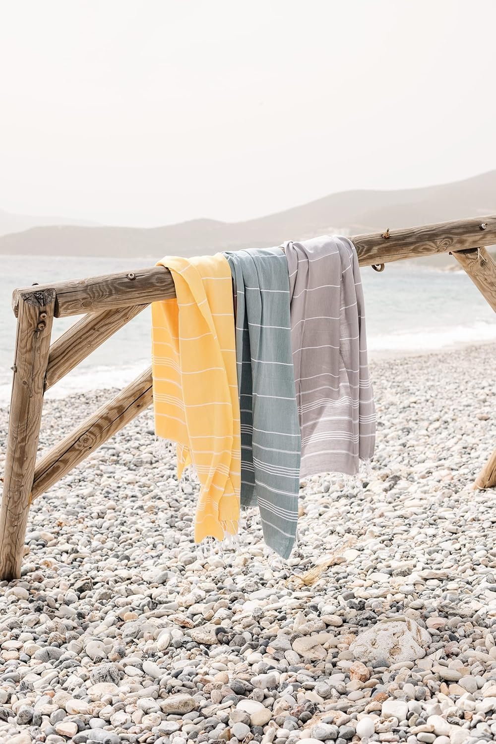 Madamelique Turkish Beach Towel Oversized - 39 x 74 - Quick Dry - Sand Free - Extra Large - Prewashed Beach Towels - Summer Gift - Beach Essentials - Travel Towel (Mediterranean Without Bag, Teal)