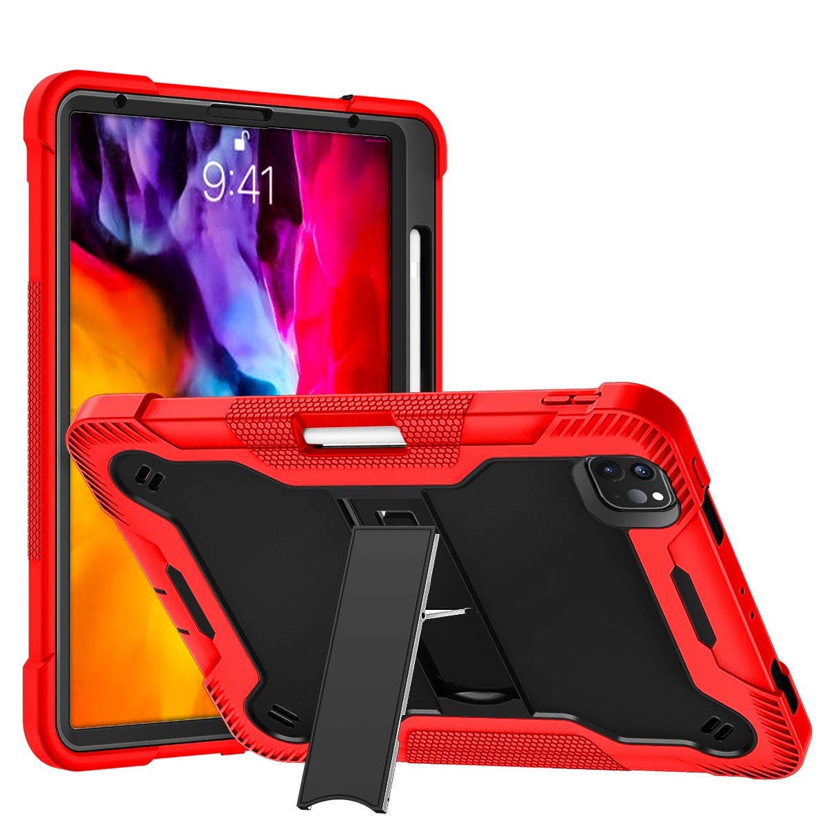 Custodia per tablet per Apple iPad Pro 11 2022/2021/2020 pollici 4a/3a/2a/1a generazione/iPad Air 5/4 Cover con supporto integrato per resistente grado militare antiurto ibrido rigido,