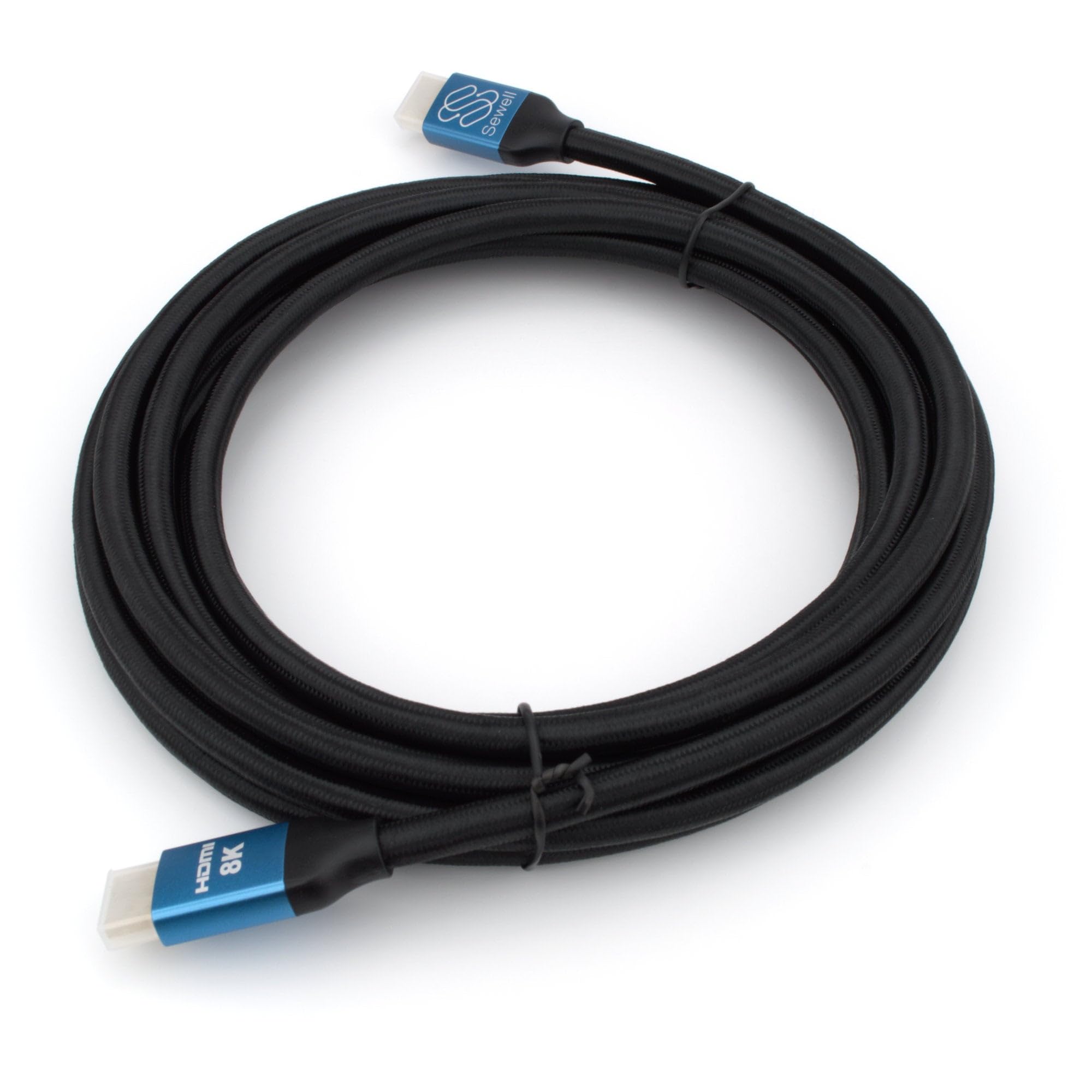 Sewell Cavo HDMI 2.1 certificato ad altissima velocità, 8K 60Hz, 4K 144Hz/120Hz, 48Gbps, HDR dinamico, eARC, cavo intrecciato con teste in alluminio anodizzato, compatibile con PS5, Xbox Series X, PC