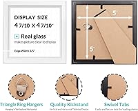 Vista 3 de LaVie Home Marcos de fotos de 5 x 5 (12 unidades, blanco) de diseño simple con vidrio de alta definición para montaje en pared y mesa, juego de 12