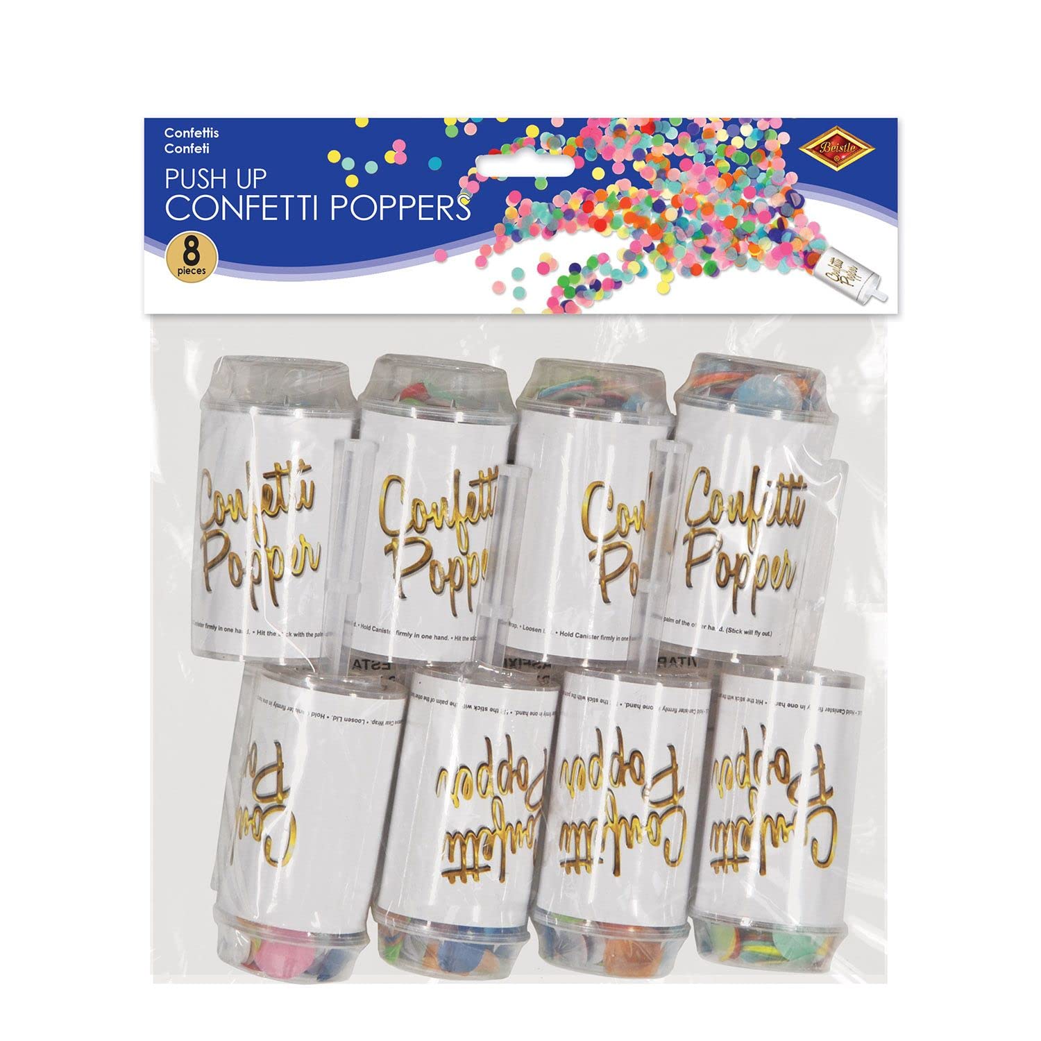 Beistle Push Up Confetti Poppers