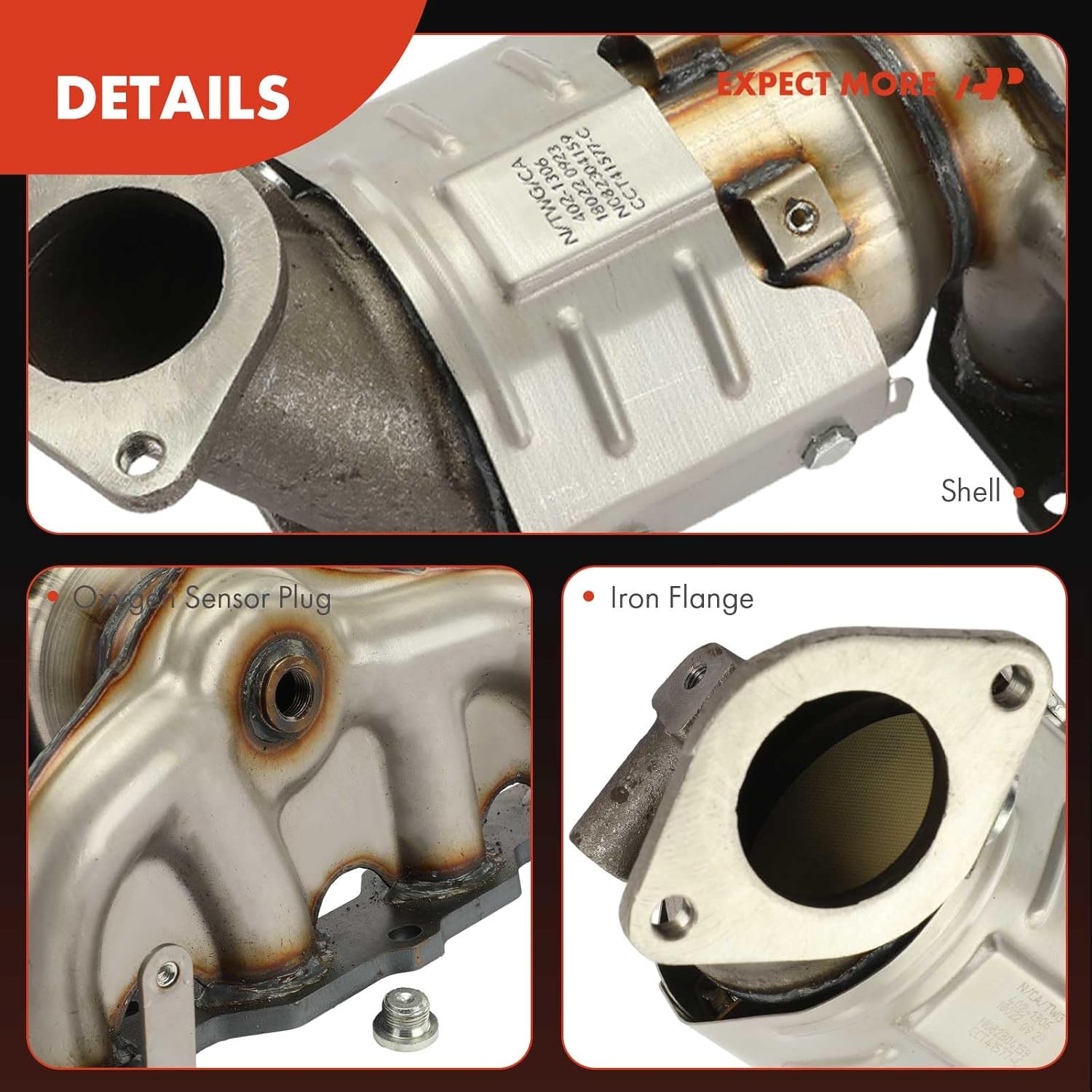 A-Premium Front Exhaust Manifold Catalytic Converter Kit Direct-Fit Compatible with Kia Sorento 2014-2015 & Hyundai Santa Fe Sport 2013-2016, 2.4L, EPA Compliant, Replace# 285102G455