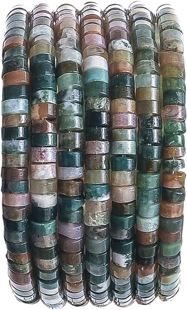 Natural Indian Agate Stone Spacer Beads 4x2mm 38cm/str Flat Round Loose Semi Gemstone Caps for Making Bracelets Necklace