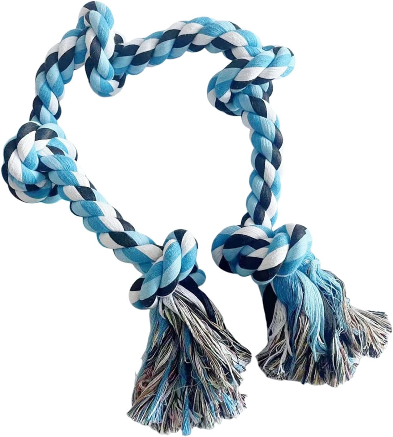 Cotton Rope Chew Toy for Aggressive Chewers 5Knots Design Promotes Teeth Health Interaction Dog Teeth Rope Tugs