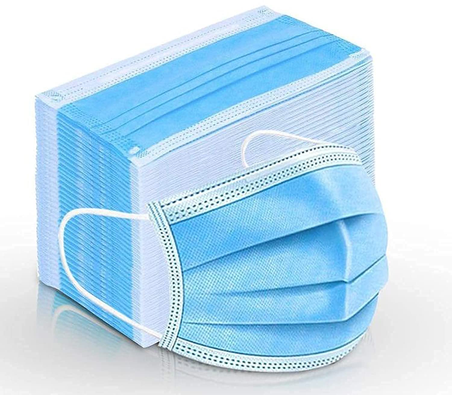 WELLSTAR Unisex 3 ply Disposable 3 Layer Surgical Face Mask without Valve with Nose Pin, Elastic Ear Loops, Non Woven, Breathable and Protective for pollution (Blue, Pack of 100) (B09G6CNN6T) Amazon Price History, Amazon Price Tracker