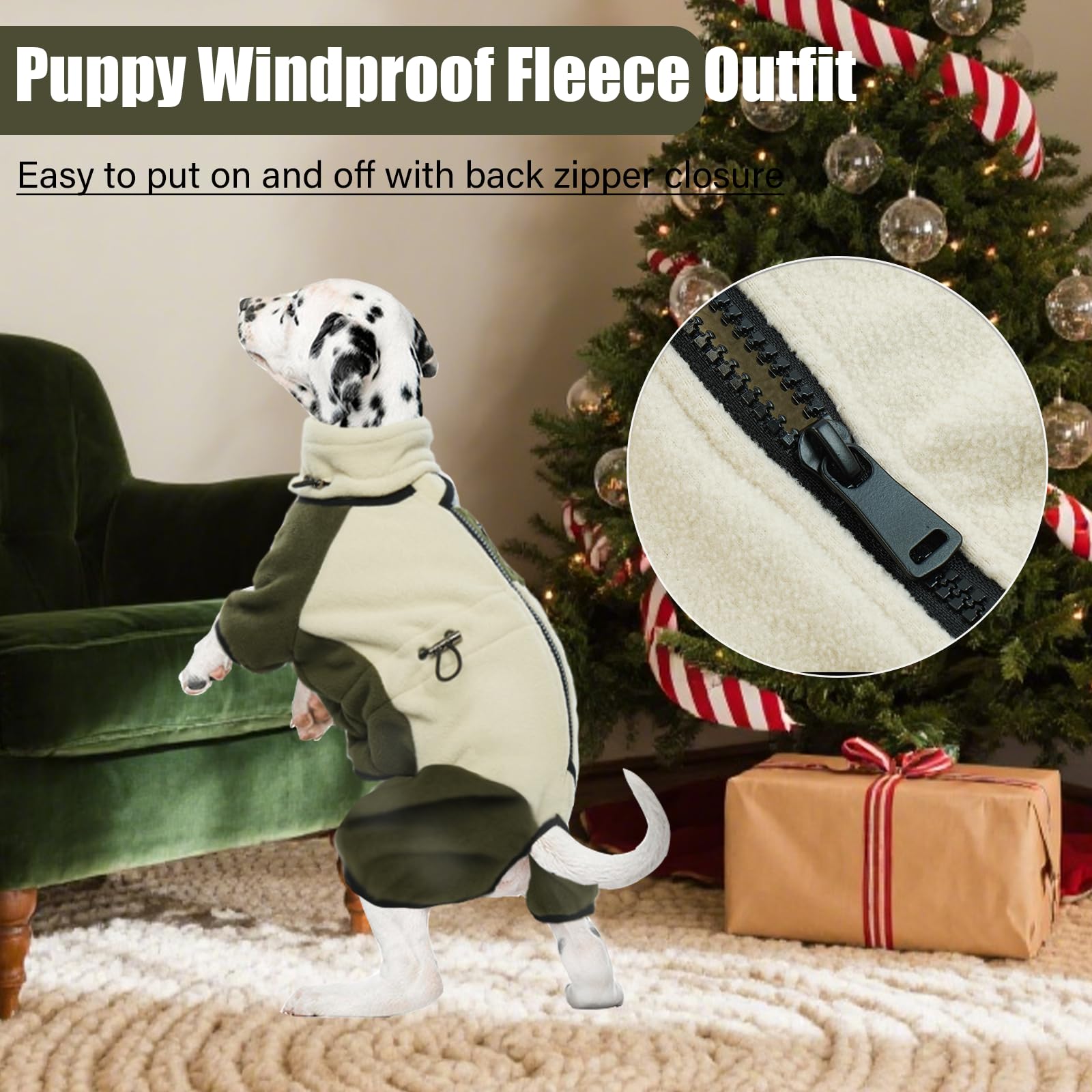 DENTRUN Hundejacke Kleine Hunde, Wintermantel Hund XS, Hunde Jacken Kleine Hunde, Abnehmbare Turtleneck Hundemantel, Hundepullover, Chihuahua Kleidung(Aprikosengrün,XS)