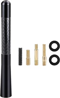 Tecreddy 4.7" Carbon Fiber Short Car Antenna Mast - Durable Replacement for Ford F150, Dodge RAM, Toyota Tacoma, Nissan Titan, Mazda Trucks & SUVs