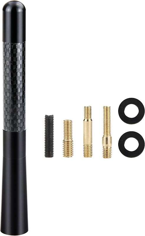 Short Car Antenna Mast Carbon Fiber Truck Vehicle Replacement Antenna 4.7 inch Compatible with Ford, Dodge, Toyota, Nissan, Mazda