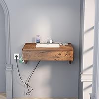 Vista 12 de ALISENED Escritorio montado en la pared, escritorio flotante para computadora portátil, escritorio de pared que ahorra espacio, escritorio de pared