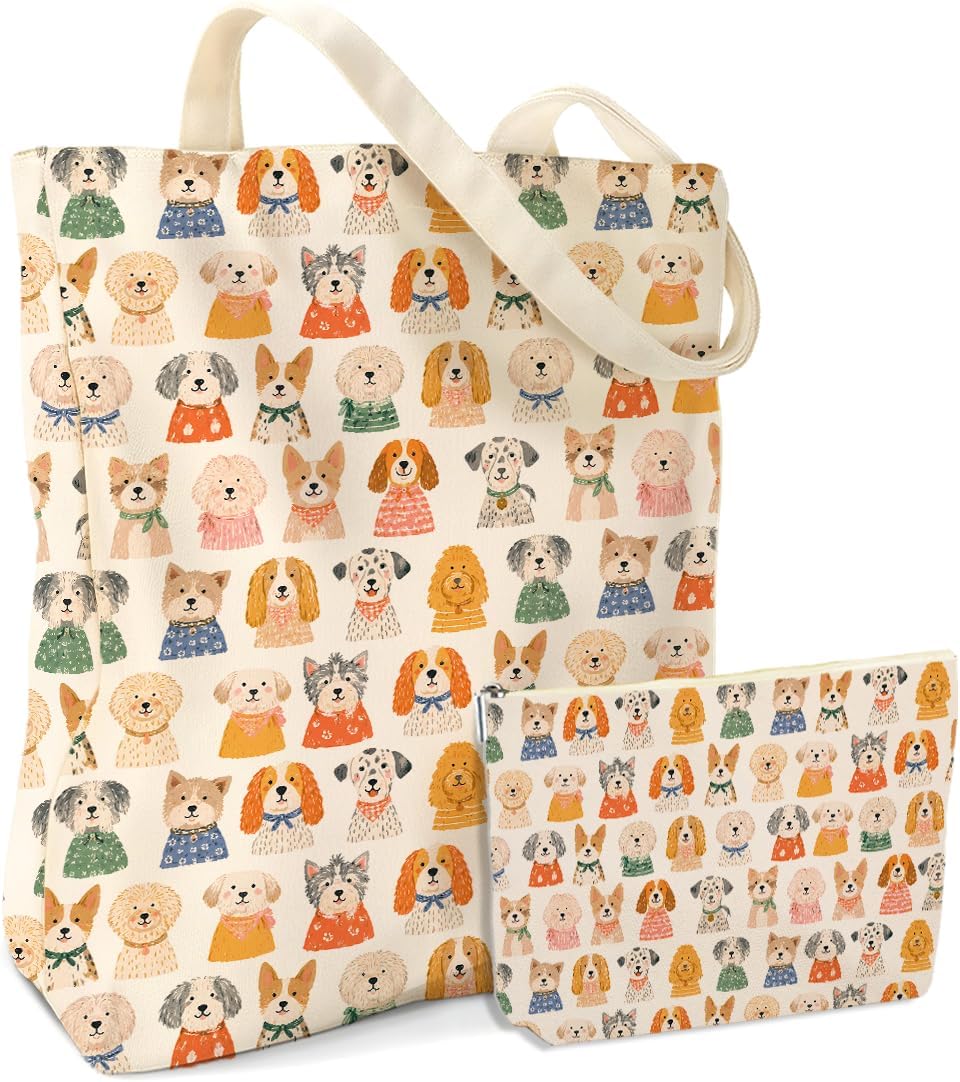 Giraffe Wolves Foxes Bunnies Sloths Monkeys Snakes Cosmetic Makeup Bag Beach Canvas Tote Bag for Women Christmas