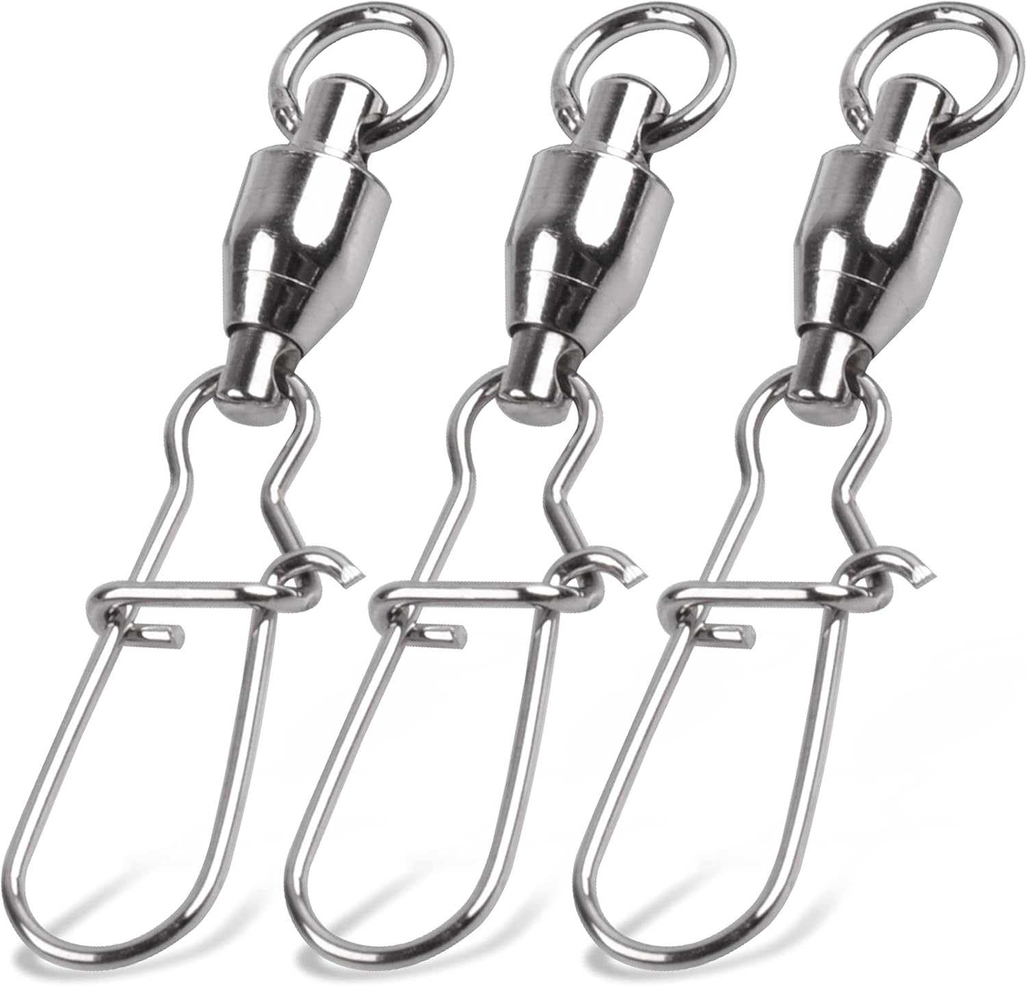 SILANON Ball Barrel Fishing Swivels with Snaps 20pcs