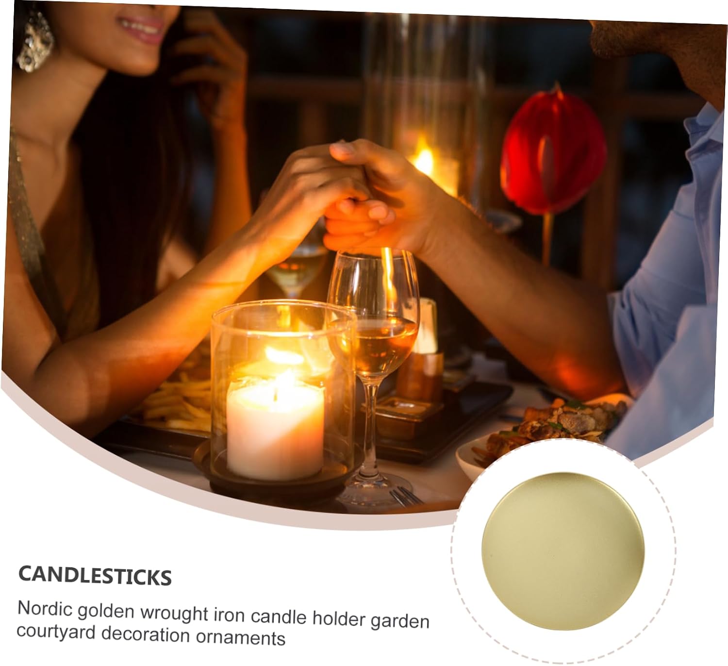Cabilock Vintage Iron Candle Holders Set 4pcs Nordic Design Simple Candle Holder for Home Decor Gold Color