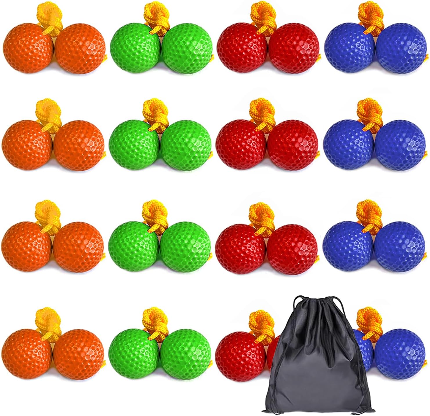16PCS Ladder Ball Set Ladder Toss Balls Replacement Balls with Storage Bag for Toss Match (Red Blue Green Orange)