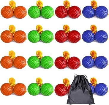 16PCS سلم الكرة مجموعة سلم إرم كرات استبدال الكرات مع حقيبة تخزين لمباراة إرم الأحمر الأزرق الأخضر البرتقالي