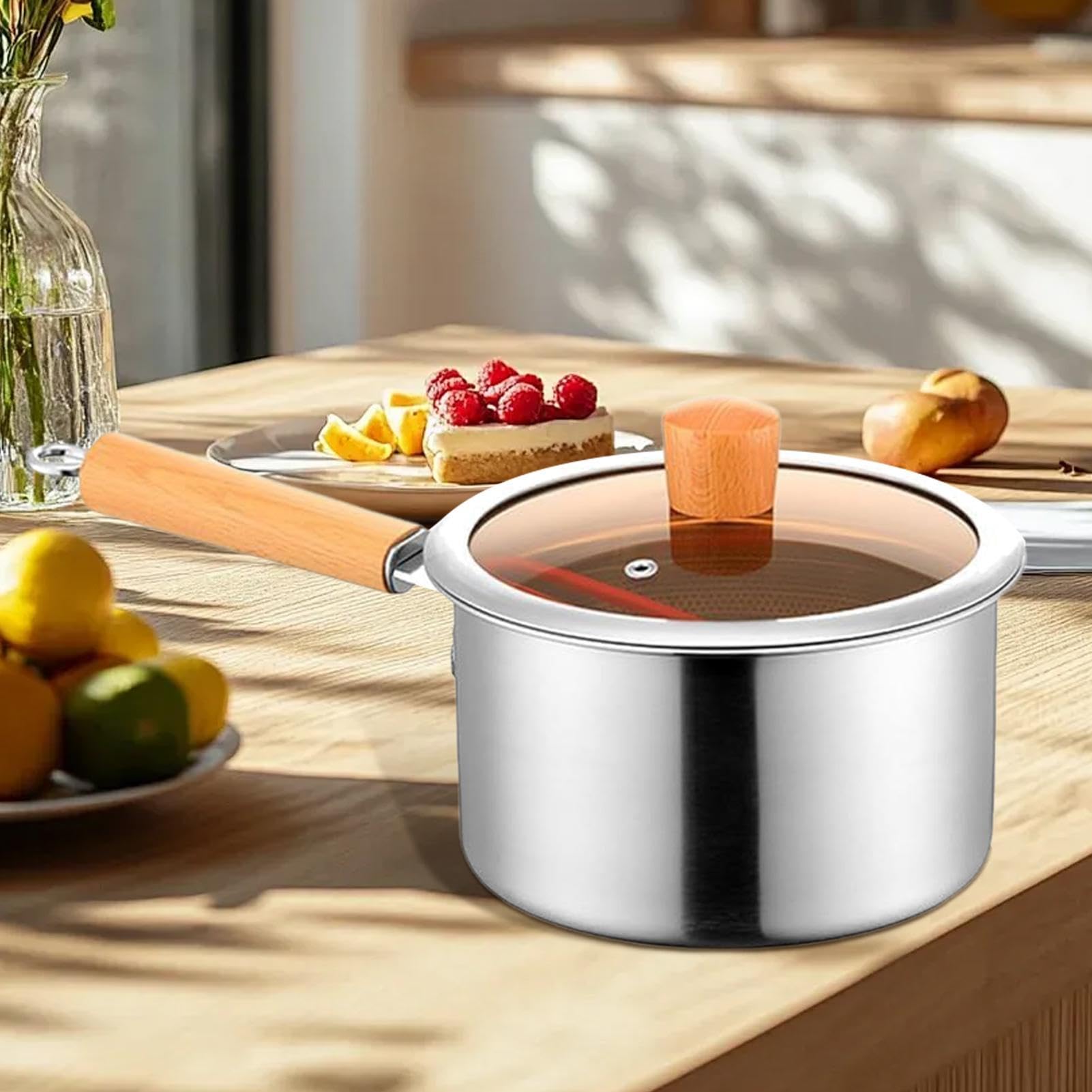 Friggitrice con cestello, in acciaio inox, scolapasta profonda, pentole da