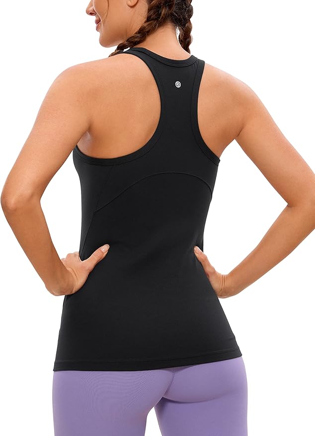 CRZ YOGA Women's Butterluxe Racerback Sports Tank Tops High Neck