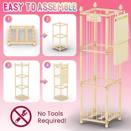 Miniatura 6 de Almacenamiento de animales de peluche, almacenamiento de zoológico de peluche de madera