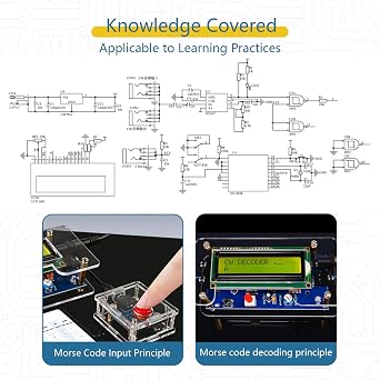 EIELE Soldering Practice Kit Morse Code Decoder CW Morse Code Practice CW Audio Input Excellent Soldering Practice Project Ideal for School Teaching and Beginners (Requires Soldering)