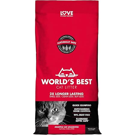WORLD'S BEST CAT LITTER Multiple Cat Unscented, 32-Pounds
