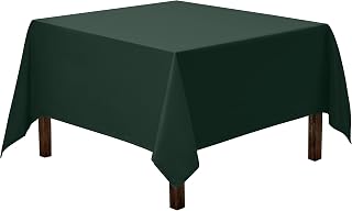 Gee Di Moda Square Tablecloth - 52 x 52 Inch Hunter Green Table Cloth for Small Square or Round Tables - Heavy Duty Washable Fabric - for Buffet Table, Holiday Party, Dinner, Wedding & Baby Shower