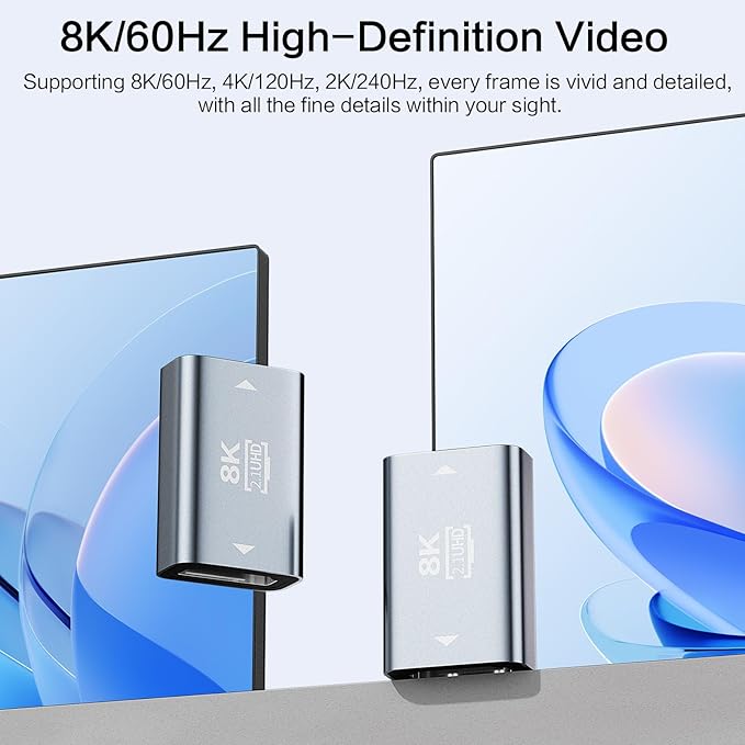 Adaptador HDMI a HDMI 8K 4 Pack, Hembra a Hembra, 8K@60Hz, HDMI 2.1 miniatura 7
