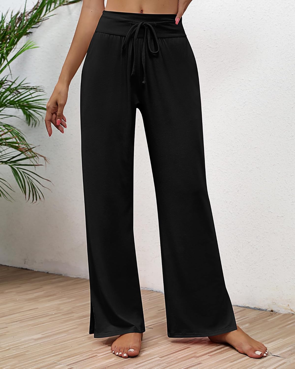 Neer 3 Pack Women's Lounge Pants Wide Leg Yoga Sweatpants with Pockets High Waisted Drawstring Lounge Loose Workout Jogger - Image 4