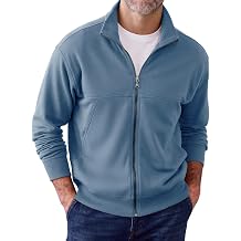 Runcati Mens Full Zip Up Sweatshirt Causal Lightweight Long Sleeve Jackets