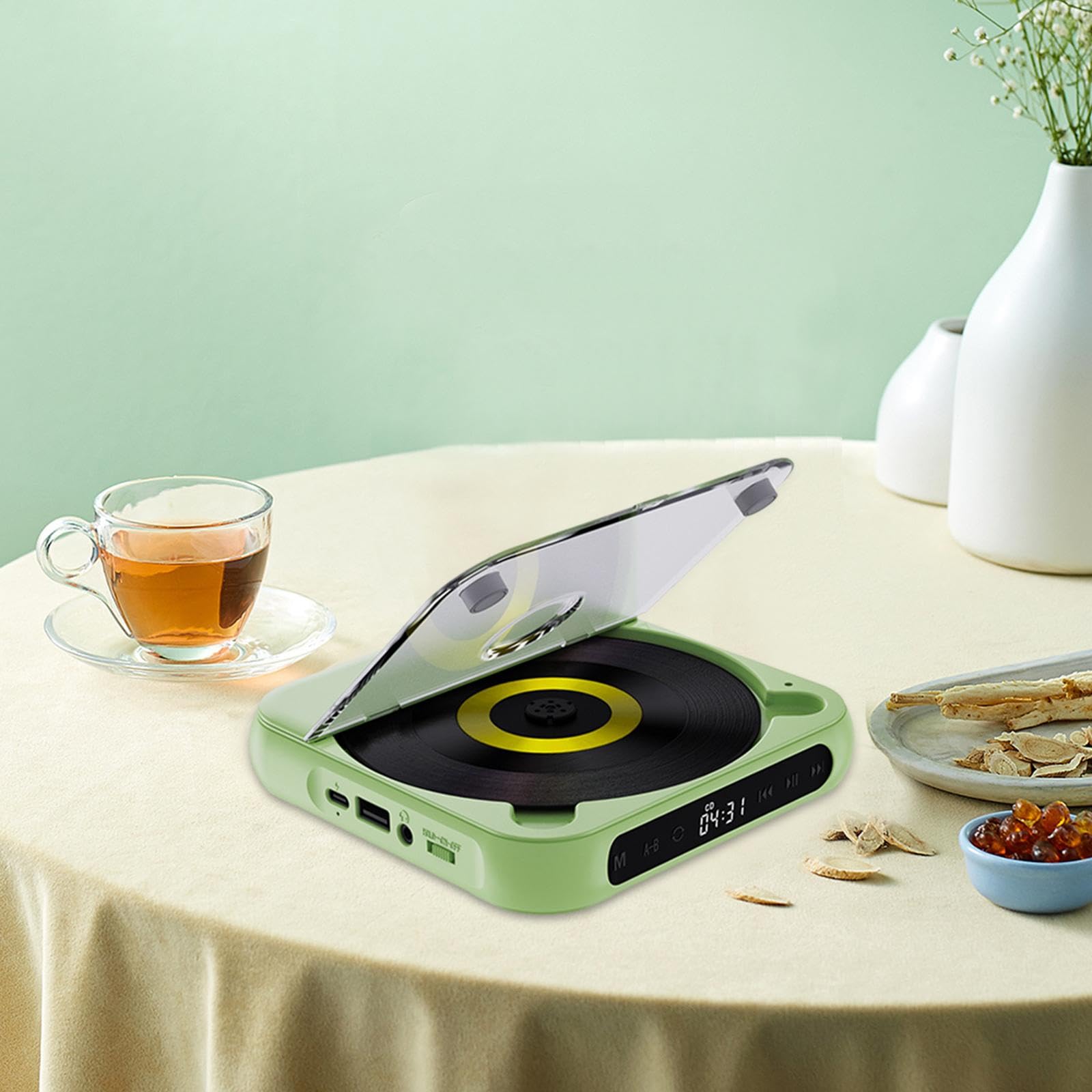 Music Player Portatile Compatto con Schermo Touch Porta USB Funzione Ricaricabile E Supporto AUX Adatto per Studenti di Lingue Casa Regal, Verde