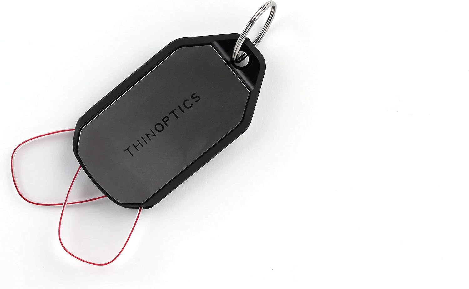 ThinOptics Reading Glasses 1.00 Red Frames With Keychain Case, Compact Foldable Rectangular Glasses, Clip-on Nose - Image 4