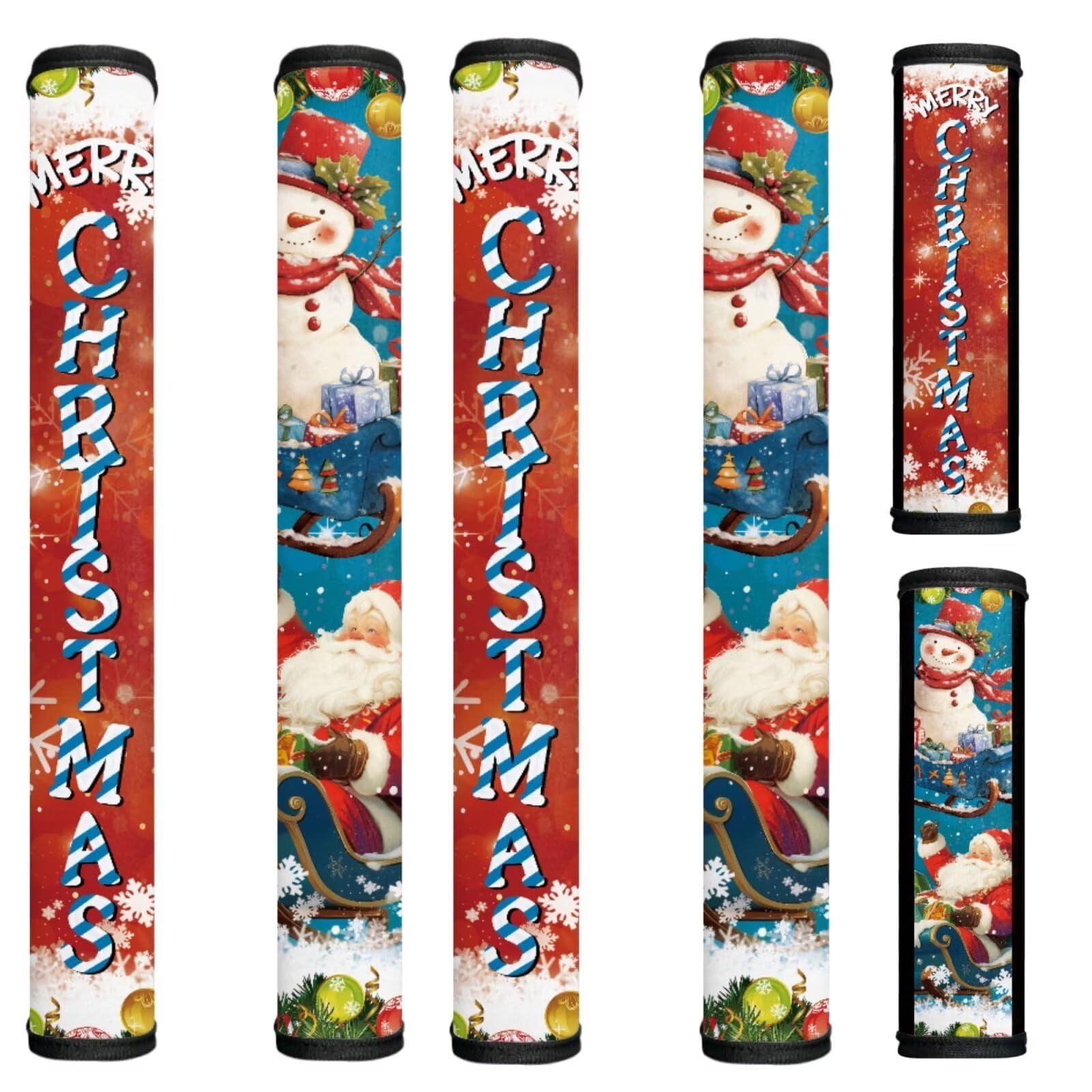Christmas Snowman Refrigerator Door Handle Covers Santa Claus Fridge Handle Covers Set of 6 Christmas Kitchen Appliance Handle Covers for Fridge Microwave Stove Dishwasher