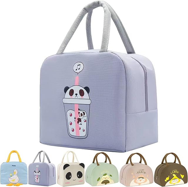 Wylhxyqq Lunch Bag Portable Lunch Box for Women, Men, Kids and Students, Travel, Picnic, School (Purple Coke)