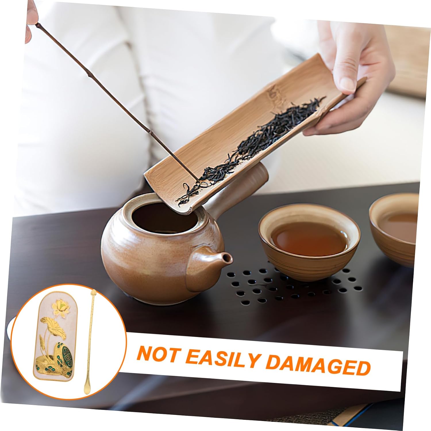 2 Piece Tea Ceremony Accessories Alloy Tea Scoop Set for Chinese Tea Making